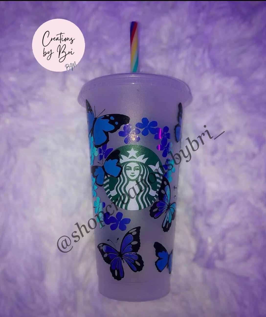 Custom Butterfly Starbucks Cup